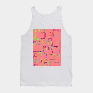 Rainbow Blocks on Deep Blush Pink 5748 Tank Top